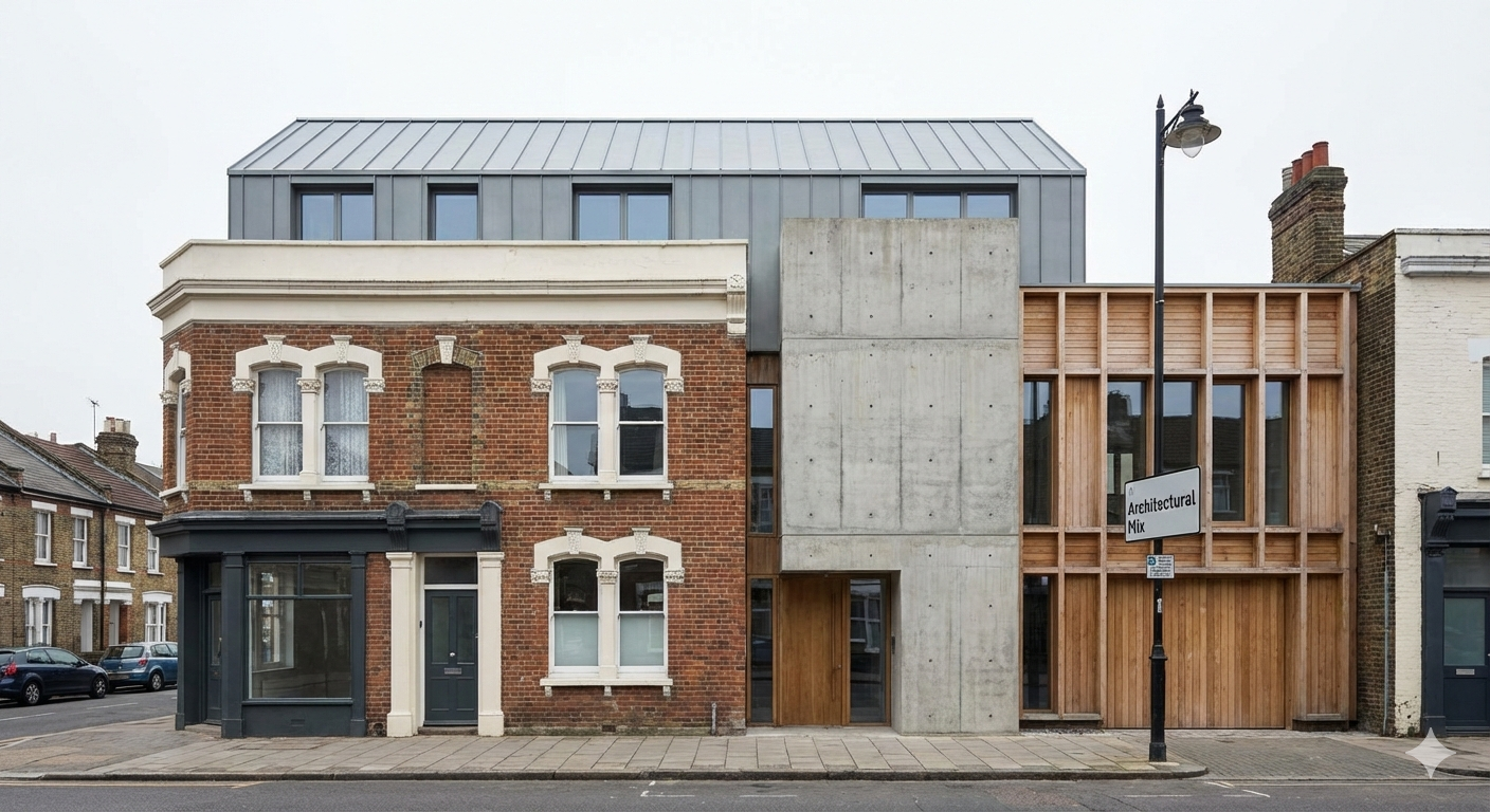 inconsistent architecture next to each other